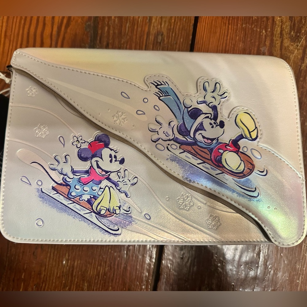 Loungefly Disney Mickey & Minnie Sledding Crossbody Bag